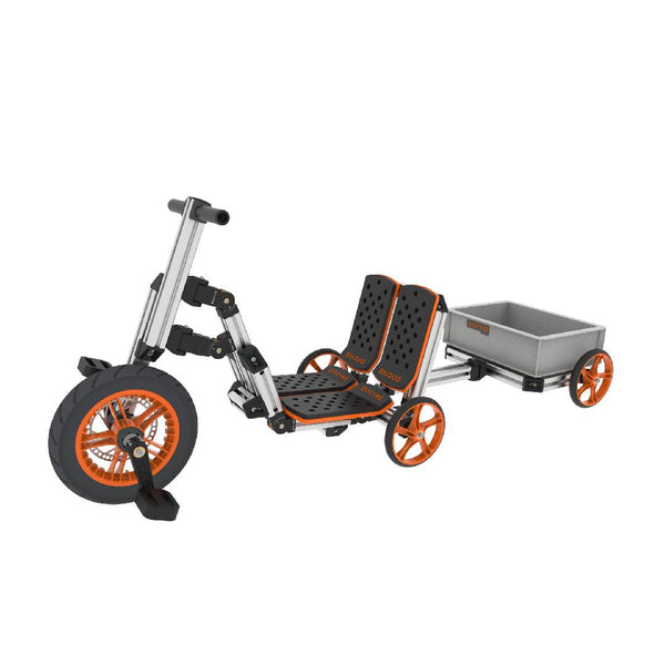 Buildable Kit 20 in 1 Kids Go Kart Set, Suitable for Ages 1-8, Two/Three Wheel Bike, Go Kart, Sit/Stand Scooter, 49.21"x38.58"x25.59"