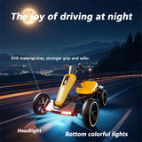 12V Electric Pedal Go-Kart for Kids with Adjustable High-Back Seat, Ride-On Truck with Music/Flashing Lights, 38\'\' L x 22.5\'\' W x 19.5\'\' H, Yellow
