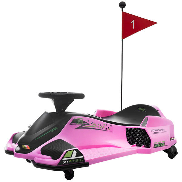 Aosom 12V Electric Drifting Go Kart w/ Slow Start, Music, Lights