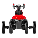 12V Electric Pedal Go-Kart for Kids with Adjustable High-Back Seat, Ride-On Truck with Music/Flashing Lights, 38\'\' L x 22.5\'\' W x 19.5\'\' H, Red
