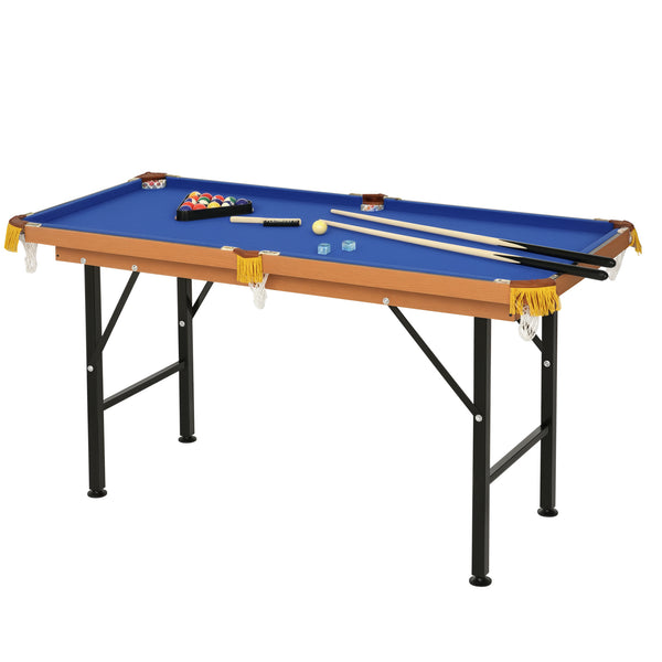 Soozier 55" Portable Folding Billiards Table Game Pool Table for Whole Family Number Use With Cues, Ball, Rack, Chalk