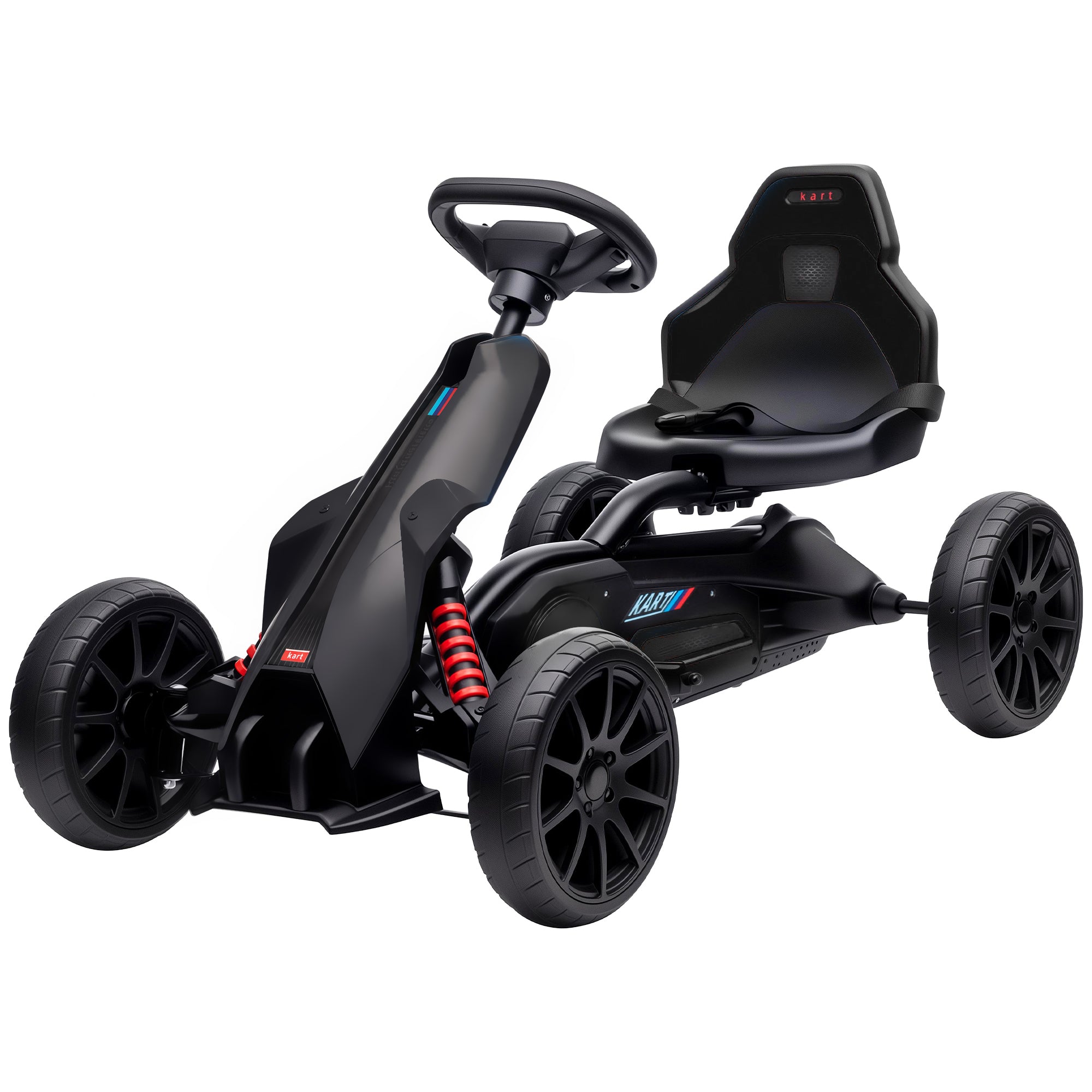 12V Electric Go Kart for Kids, Ride On Toy with EVA Tires, 2 Speeds, Adjustable Seat, Safety Belt for 3-8 Years
