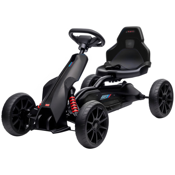 Aosom 12V Electric Go Kart for Kids, Ride On Toy with EVA Tires, 2 Speeds, Adjustable Seat, Safety Belt for 3-8 Years