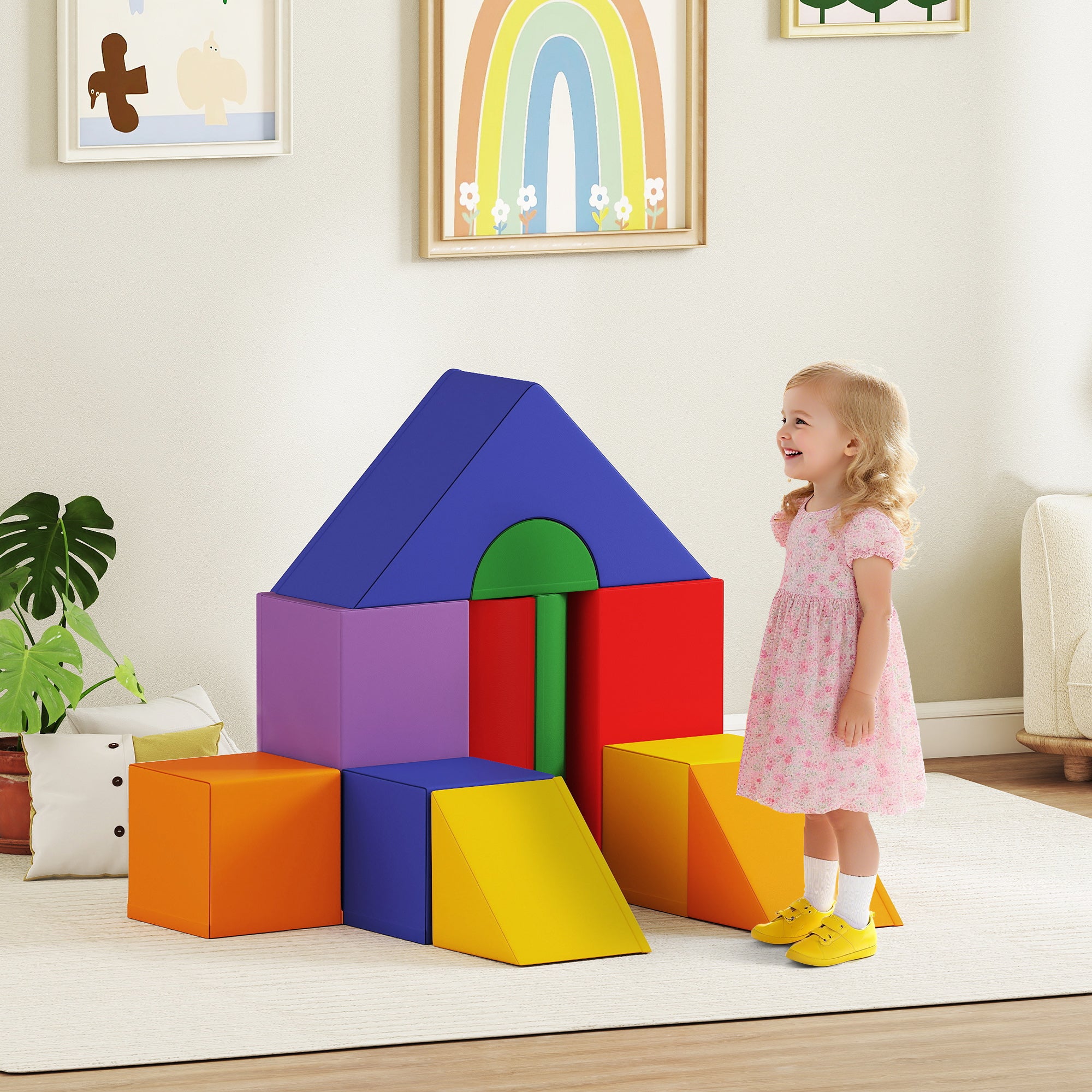 Soozier 11-Piece Kids Crawl and Climb Activity Play Set for Climbing, Crawling, Sliding, Assorted