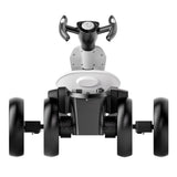 12V Electric Pedal Go-Kart for Kids with Adjustable High-Back Seat, Ride-On Truck with Music/Flashing Lights, 38\'\' L x 22.5\'\' W x 19.5\'\' H, White