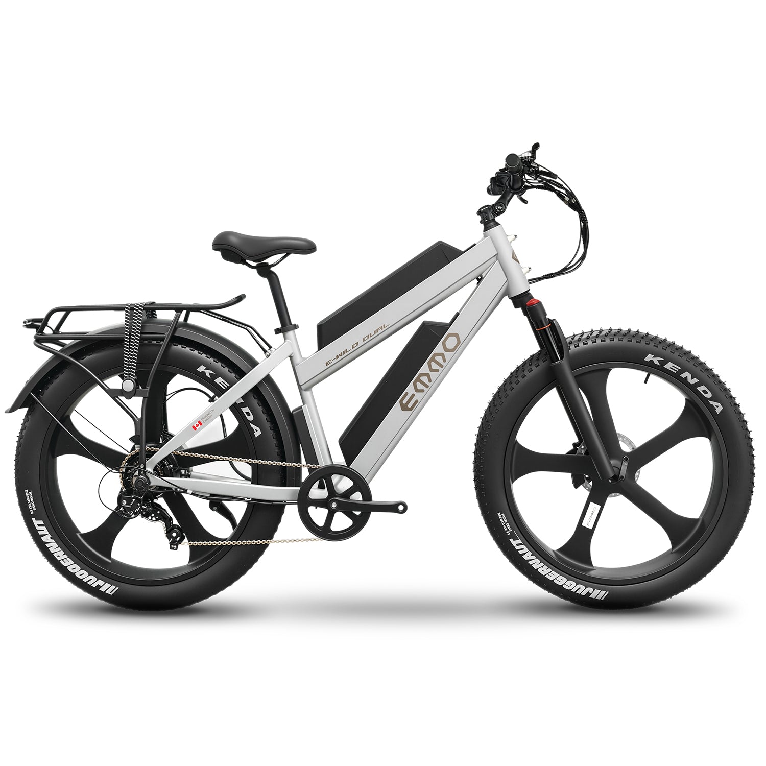 EMMO E-Wild Dual Electric Bike Fat Tire Adults – UL Certified 26\\" All Terrain Ebike – LED Lights, Color Display
