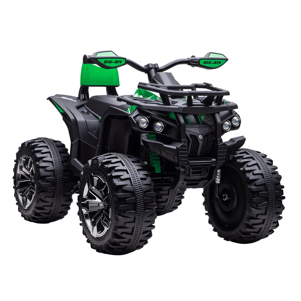 Aosom 12V 4 Wheeler Kids ATV with Music, Headlights for 37-60 Months Boys and Girls