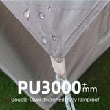 Inflatable 4-Season Camping Tent with Extended Awning, Waterproof Family Tent with Clear Skylight, 118″ L x 82.5″ W x 78.5″ H