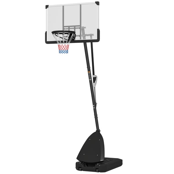 Soozier 4.9-10' Basketball Stand, Freestanding Basketball System with 44" Shatterproof Backboard, Rebound System and Wheels