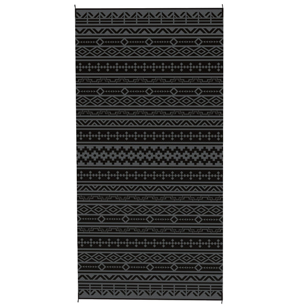 Outsunny Reversible Outdoor Rug, Waterproof Plastic Straw with Carry Bag, 9' x 18', Geometric Wall
