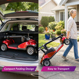 Ecolo Cycle ET4 Move 4 Wheel Mobility Scooter for Adults and Seniors - Health Canada Approved - Lightweight Foldable Electric Scooter with LED Lights, Rear Suspension & Detachable Basket