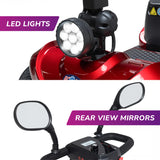 Ecolo Cycle ET4 Move 4 Wheel Mobility Scooter for Adults and Seniors - Health Canada Approved - Lightweight Foldable Electric Scooter with LED Lights, Rear Suspension & Detachable Basket
