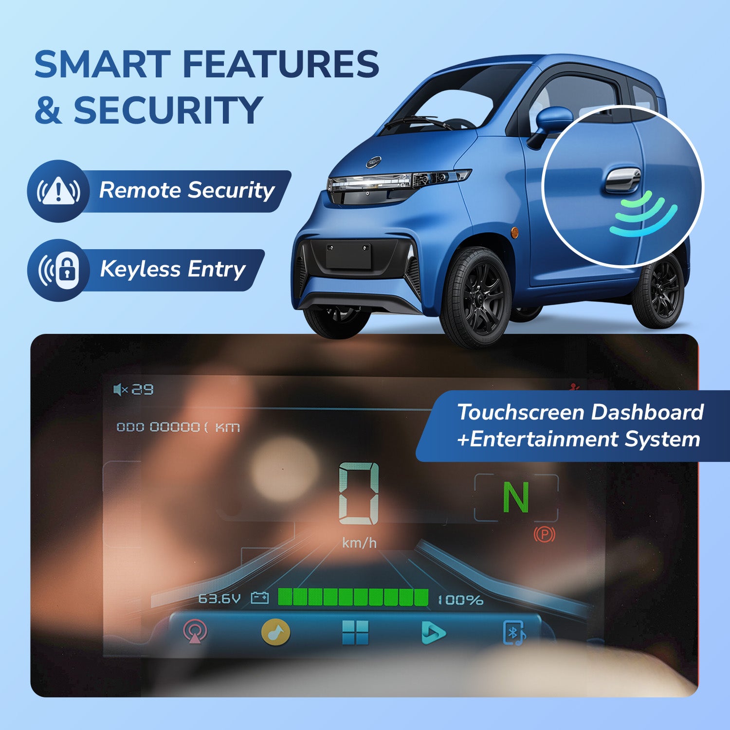Ecolo Cycle ET4 Cruise Connect Mobility Scooter with Storage for Adults - Health Canada Approved - Heat - Steering Wheel - ET4 CRUISE CONNECT WITHOUT A/C (STEERING)