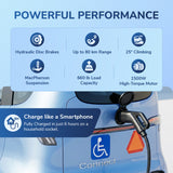 Ecolo Cycle ET4 Cruise Connect Fully Enclosed Mobility Scooter Adults - Health Canada Approved - Heat - Handlebar - ET4 CRUISE CONNECT WITHOUT A/C (HANDLEBAR)