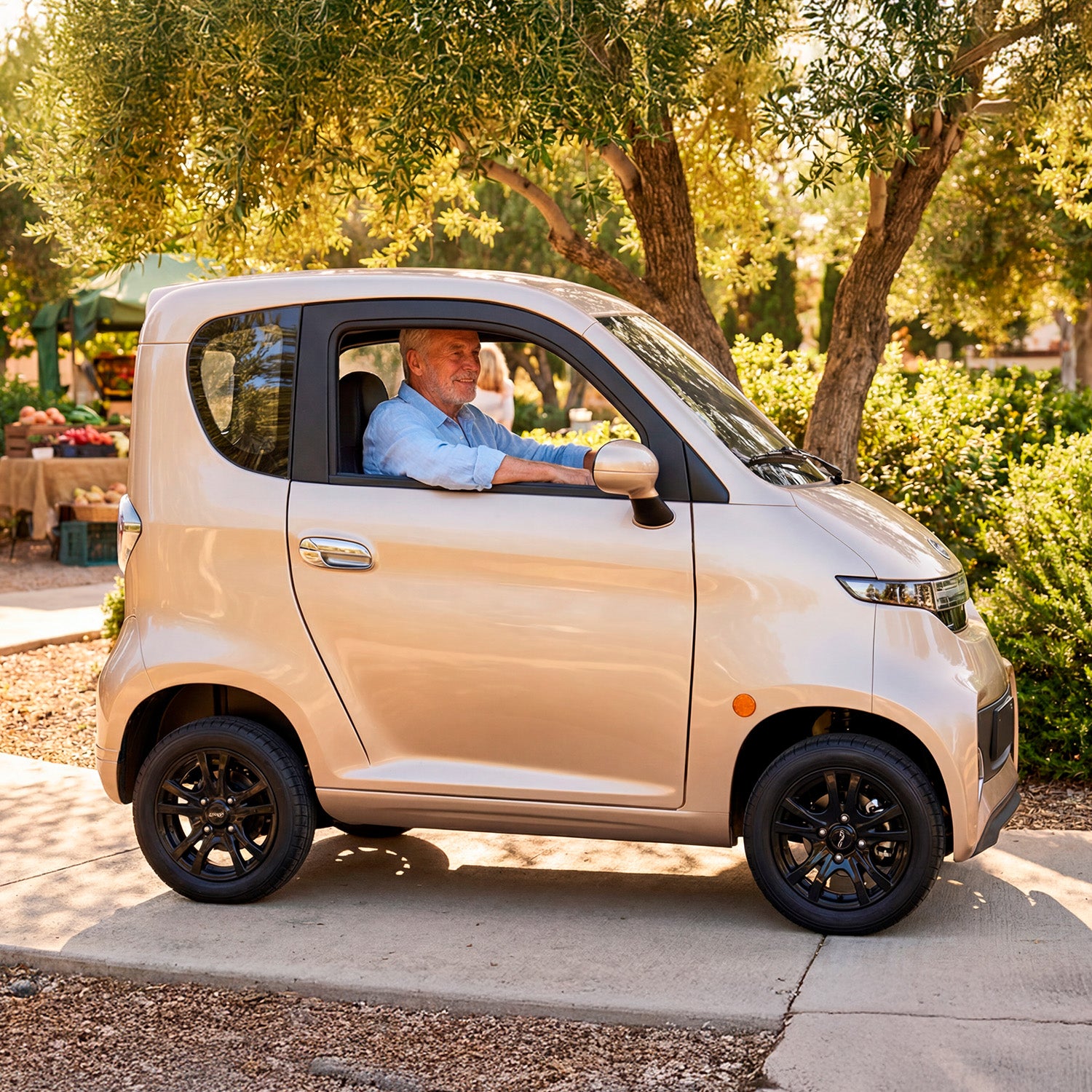 Ecolo Cycle ET4 Cruise Connect Fully Enclosed Mobility Scooter Adults - Health Canada Approved - A/C & Heat - Handlebar - ET4 CRUISE CONNECT WITH A/C (HANDLEBAR)
