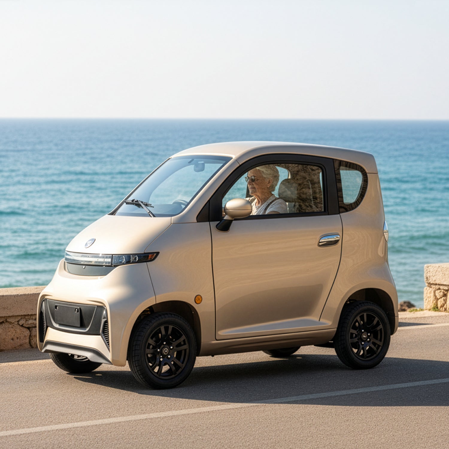 Ecolo Cycle ET4 Cruise Connect Fully Enclosed Mobility Scooter Adults - Health Canada Approved - A/C & Heat - Handlebar - ET4 CRUISE CONNECT WITH A/C (HANDLEBAR)
