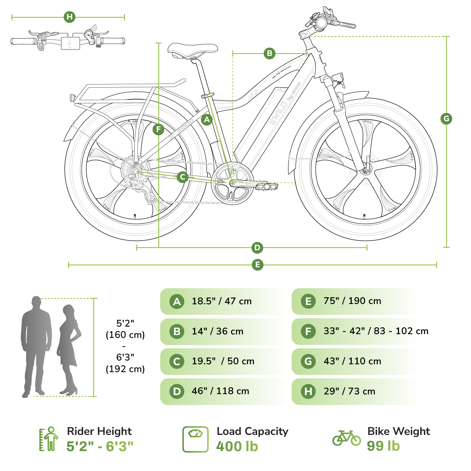 EMMO E-Wild Pro Electric Bike Fat Tire 750W 48V - Hydraulic Brakes, All-Terrain Performance