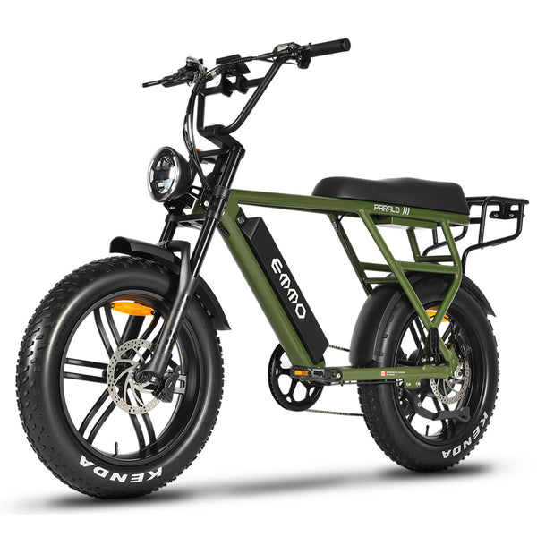 EMMO Paralo Pro Moped Style Fat Tire EBike for Two - Electric Scooter Bicycle 750W UL Certified- LED Turn Signals