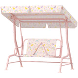 Kids Patio Swing Chair with Adjustable Canopy, Safety Belt for Patio, Garden, Poolside, Balcony