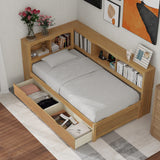 Vinsetto Twin Size Daybed with 2 Storage Drawers, Storage Cabinets, USB Ports, Solid Wood and MDF, 86\\" L x 51\\" W x 37.5\\" H, Wood