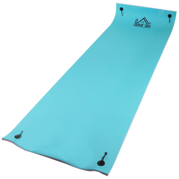 HOMCOM 17' x 5' Floating Water Mat, 3-Layer Swimming Pool Float Ultimate Super-Sized Portable Foam Raft, Thick and Durable Water Activities Mat for Lake, Oceans
