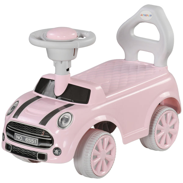 Qaba Foot to Floor Toddler Ride on Toy, Sliding Car w/ Horn, No Tip Anti-Over-Backwards System for 18-36 Months