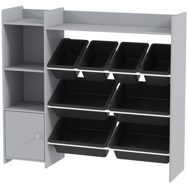 Qaba Toy Storage Organizer with 8 Bins, 2 Storage Cubbies, Shelf, Drawer