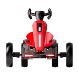 12V Electric Pedal Go-Kart for Kids with Adjustable High-Back Seat, Ride-On Truck with Music/Flashing Lights, 38\'\' L x 22.5\'\' W x 19.5\'\' H, Red