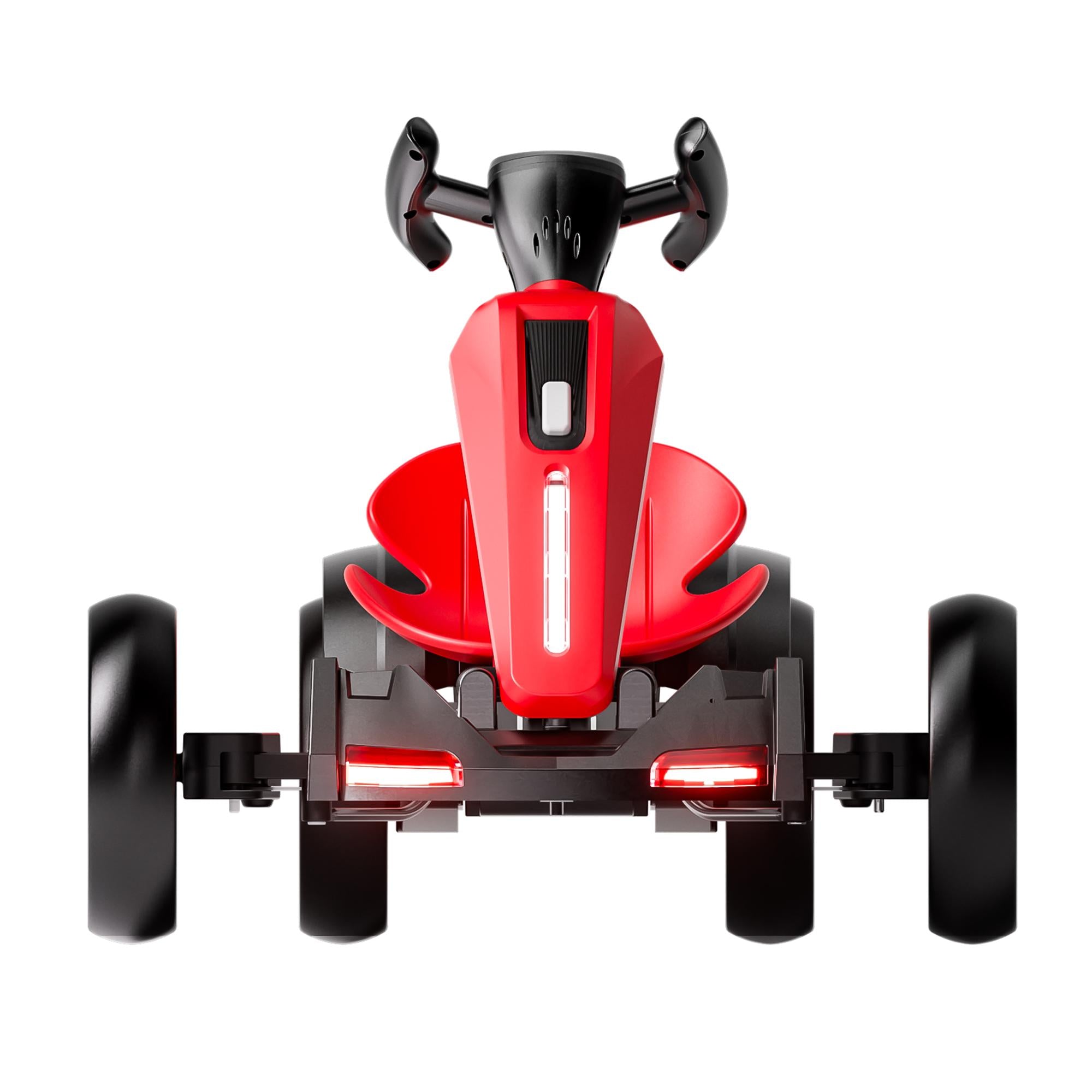 12V Electric Pedal Go-Kart for Kids with Adjustable High-Back Seat, Ride-On Truck with Music/Flashing Lights, 38\'\' L x 22.5\'\' W x 19.5\'\' H, Red