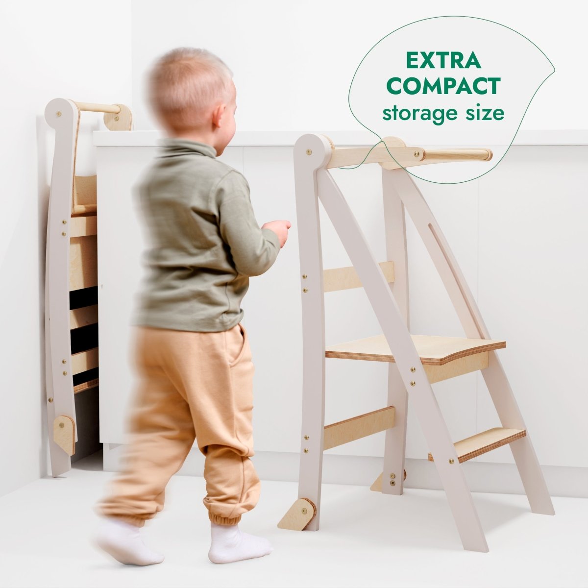 Helper Tower: A Multi-functional Foldable Step Stool for Kids - SKU: HlpTWR-WHITE-CA