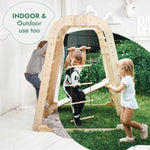 Indoor Wooden Playground for Children - 6in1 Playground + Swings Set + Slide Board - SKU: IWPC-6IN1-CA