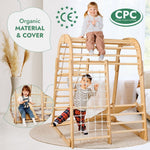 Indoor Wooden Playground for Children - 6in1 Playground + Swings Set + Slide Board - SKU: IWPC-6IN1-CA