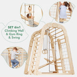 Indoor Wooden Playground for Children - 6in1 Playground + Swings Set + Slide Board
