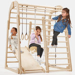 Indoor Wooden Playground for Children - 6in1 Playground + Swings Set + Slide Board - SKU: IWPC-6IN1-CA