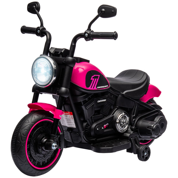 Aosom 6V Kids Motorcycle w/ Training Wheels, Single-Button Start