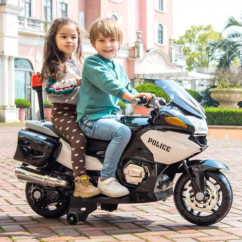 2026 24V Police 2 Seater Motorcycle with Rubber Tires