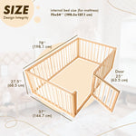 Twin Size Bed Frame for Toddlers with Fence - SKU: MBUSFtwin-Small-CA