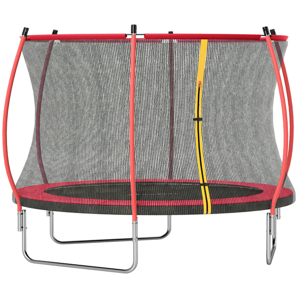 Soozier 10ft Outdoor Trampoline with Net Enclosure, Curved Poles and Safety Pad, ASTM Approved