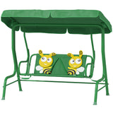 Kids Patio Swing Chair with Adjustable Canopy, Safety Belt for Patio, Garden, Poolside, Balcony