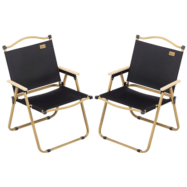 Outsunny 2 Pack Folding Camping Chair, Lightweight & Portable Beach Chairs Armchairs, Perfect for Festivals, Fishing, Picnic and Hiking