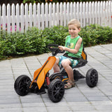 Aosom 12V Electric Go Kart for Kids, Ride On Toy with EVA Tires, 2 Speeds, Adjustable Seat, Safety Belt for 3-8 Years, Orange