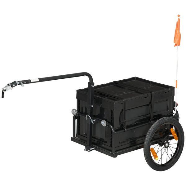 Aosom Trailer for Bike, Bicycle Cargo Trailer with Removable Storage Box, No Bottom