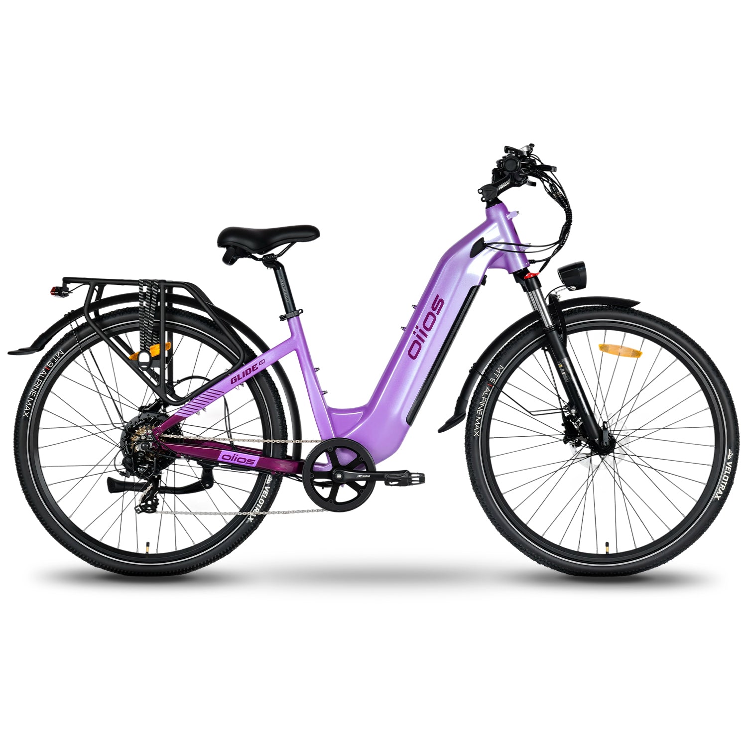 Oiios Glide Step Thru Electric Bicycle for Adults - UL Certified - 48V 750W 29 inch - Hydraulic Brakes Turn Signals Color Display