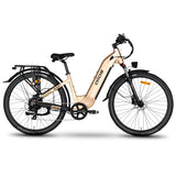 Oiios Glide Step Thru Electric Bicycle for Adults - UL Certified - 48V 750W 29 inch - Hydraulic Brakes Turn Signals Color Display