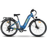 Oiios Glide Step Thru Electric Bicycle for Adults - UL Certified - 48V 750W 29 inch - Hydraulic Brakes Turn Signals Color Display