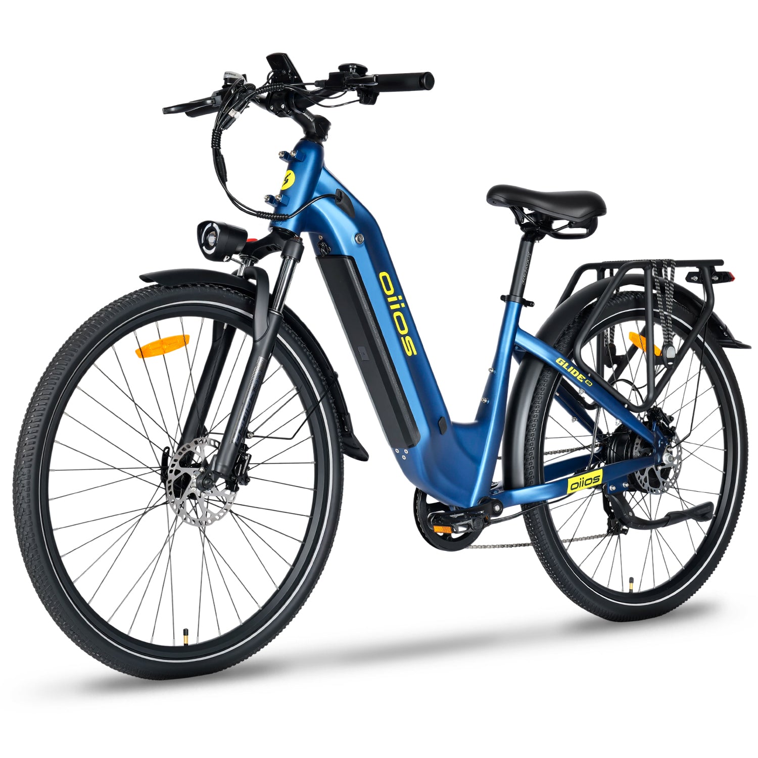 Oiios Glide Step Thru Electric Bicycle for Adults - UL Certified - 48V 750W 29 inch - Hydraulic Brakes Turn Signals Color Display - SKU: GLIDE_48156_SAND