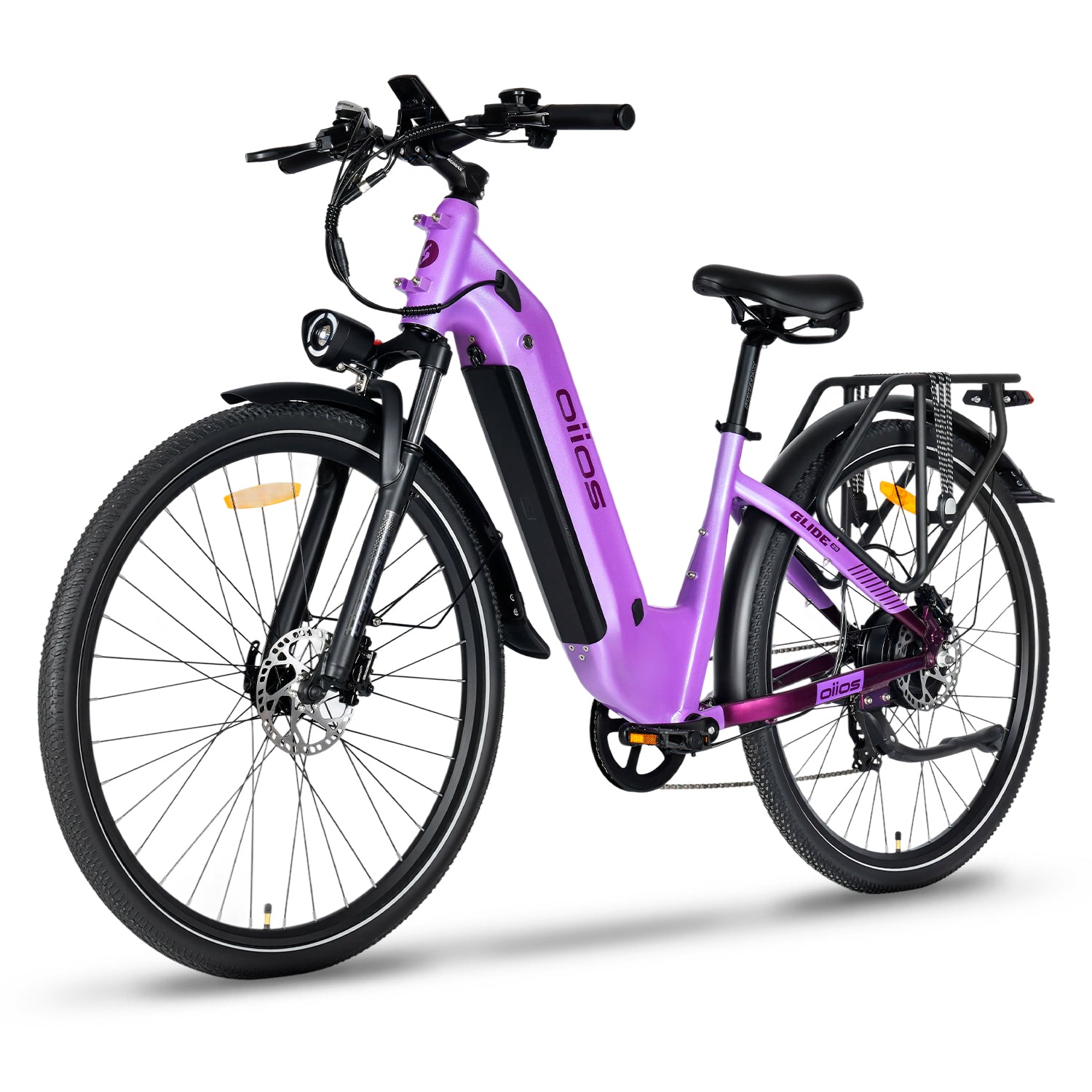 Oiios Glide Step Thru Electric Bicycle for Adults - UL Certified - 48V 750W 29 inch - Hydraulic Brakes Turn Signals Color Display - SKU: GLIDE_48156_SAND