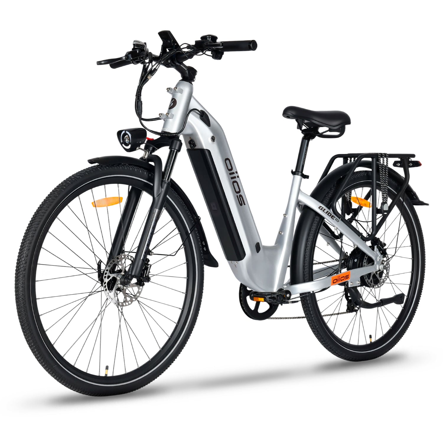 Oiios Glide Step Thru Electric Bicycle for Adults - UL Certified - 48V 750W 29 inch - Hydraulic Brakes Turn Signals Color Display - SKU: GLIDE_48156_SAND