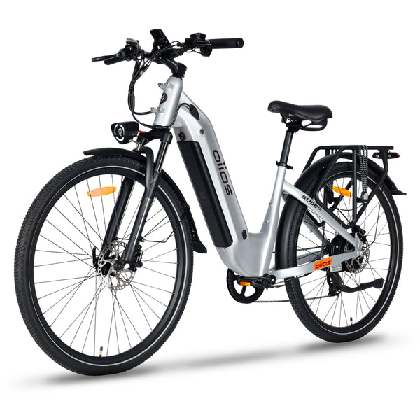 Oiios Glide Step Thru Electric Bicycle for Adults - UL Certified - 48V 750W 29 inch - Hydraulic Brakes Turn Signals Color Display
