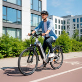 Oiios Glide Step Thru Electric Bicycle for Adults - UL Certified - 48V 750W 29 inch - Hydraulic Brakes Turn Signals Color Display